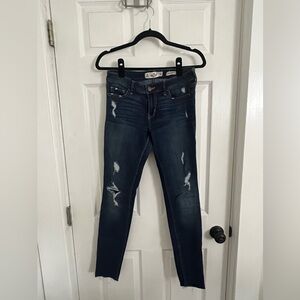 Hollister low rise distressed super skinny jeans